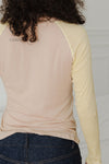 BASERANGE Long-sleeved patchwork top T-shirt series Portugal BAS-TOGN-CG-SP24-FENTUO Pink camel